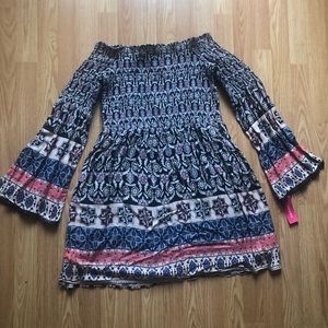 XHILARATION OFF SHOULDER LONG SLEEVE DRESS